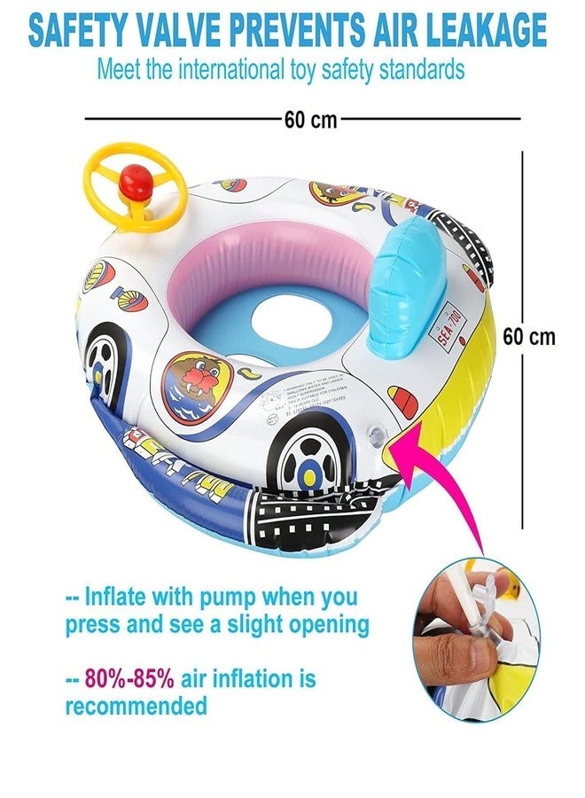 MATSON Kids Pool Tub Ring with Manual Pump Baby Swimming Tube Swimming Pool Tube Baby Float Anti-Flip Tube for Kids - Multi (Set of 1) - Image 2